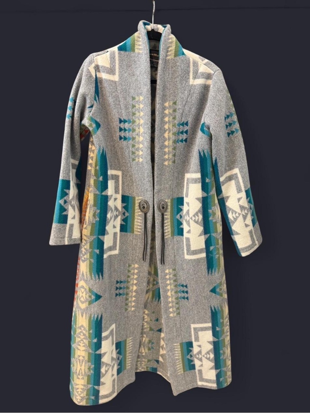 Jessie Western One of a Kind Blanket Coat Native American College Fund Wool NWOT